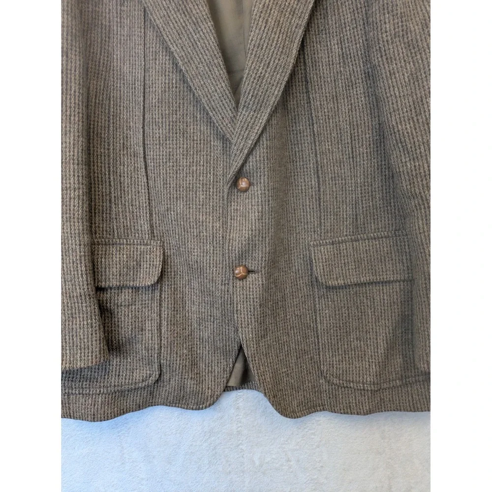 Pendleton Sport Coat Blazer Men's 44 Brown Wool Elbow Patches Tweed